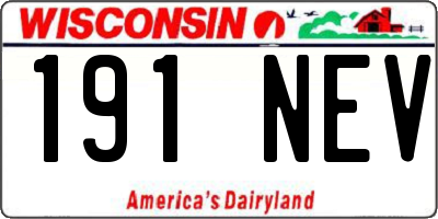 WI license plate 191NEV