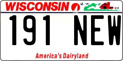 WI license plate 191NEW