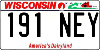 WI license plate 191NEY