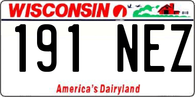 WI license plate 191NEZ
