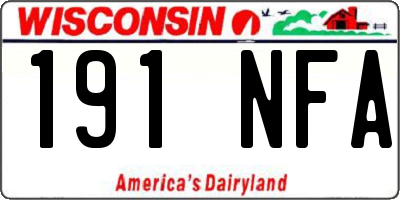 WI license plate 191NFA