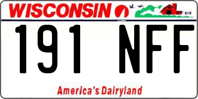 WI license plate 191NFF