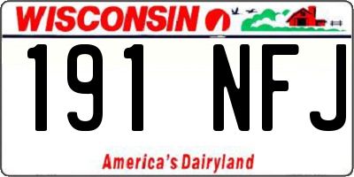 WI license plate 191NFJ