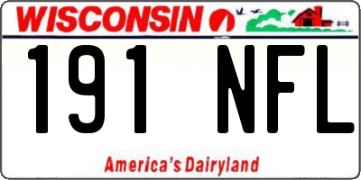 WI license plate 191NFL