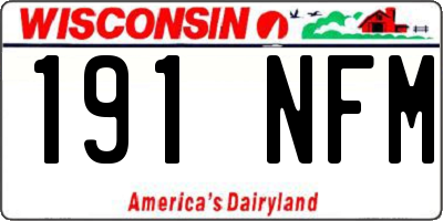 WI license plate 191NFM