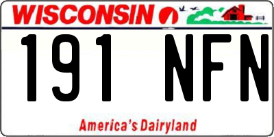WI license plate 191NFN