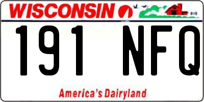 WI license plate 191NFQ