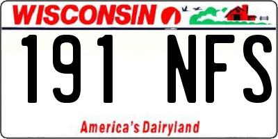 WI license plate 191NFS
