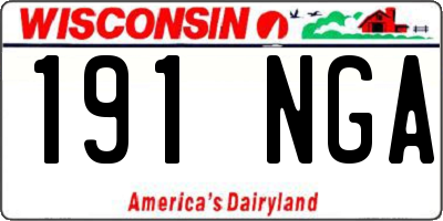 WI license plate 191NGA