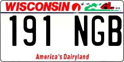 WI license plate 191NGB