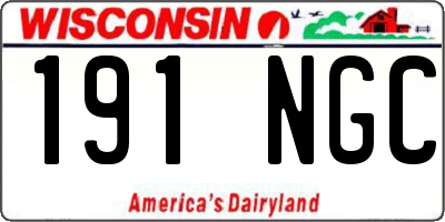 WI license plate 191NGC