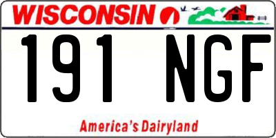 WI license plate 191NGF