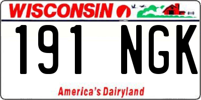 WI license plate 191NGK