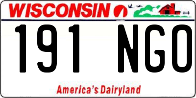 WI license plate 191NGO