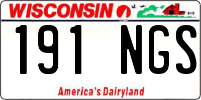 WI license plate 191NGS