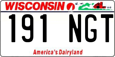WI license plate 191NGT