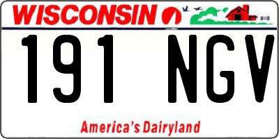 WI license plate 191NGV