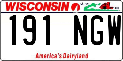 WI license plate 191NGW