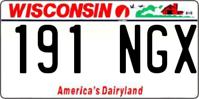 WI license plate 191NGX