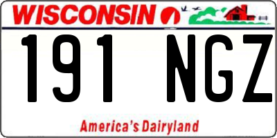 WI license plate 191NGZ