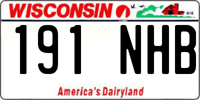 WI license plate 191NHB