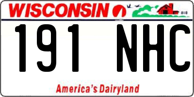 WI license plate 191NHC