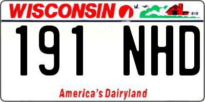 WI license plate 191NHD