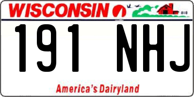 WI license plate 191NHJ