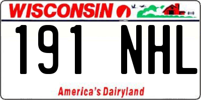 WI license plate 191NHL