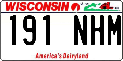 WI license plate 191NHM