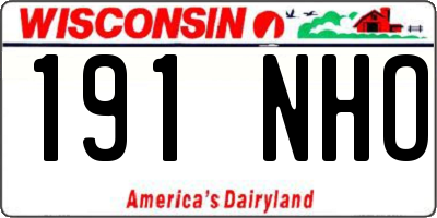 WI license plate 191NHO