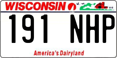 WI license plate 191NHP