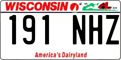 WI license plate 191NHZ