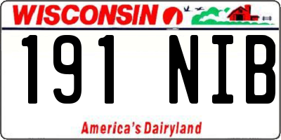 WI license plate 191NIB