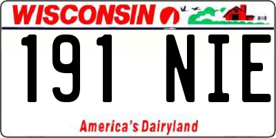 WI license plate 191NIE