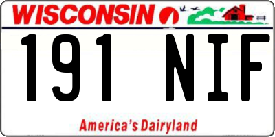 WI license plate 191NIF