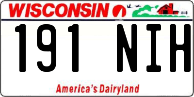 WI license plate 191NIH