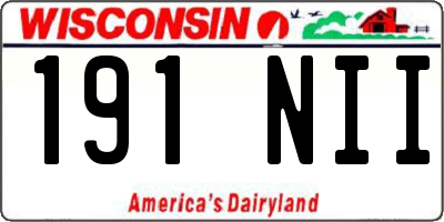 WI license plate 191NII