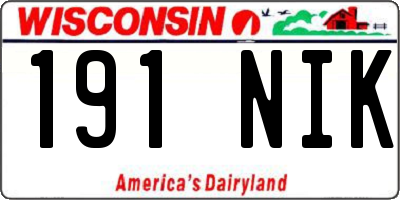 WI license plate 191NIK