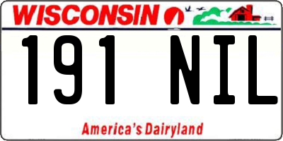 WI license plate 191NIL