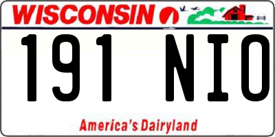 WI license plate 191NIO