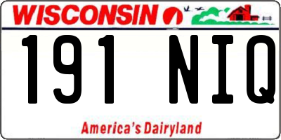 WI license plate 191NIQ