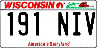 WI license plate 191NIV