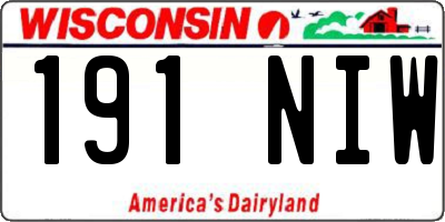 WI license plate 191NIW