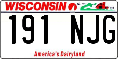 WI license plate 191NJG