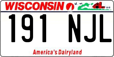 WI license plate 191NJL