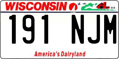 WI license plate 191NJM