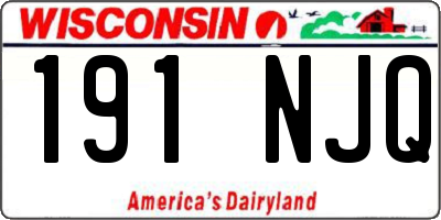 WI license plate 191NJQ