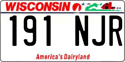 WI license plate 191NJR