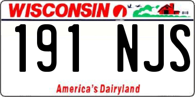 WI license plate 191NJS